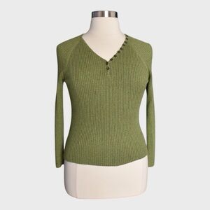 Reference‎ Point Olive Green Ribbed Cotton Sweater
